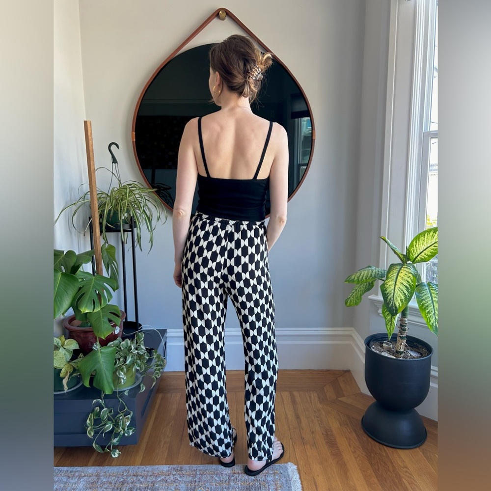 Dissh Hattie drawstring pant, black & white, size AU 8